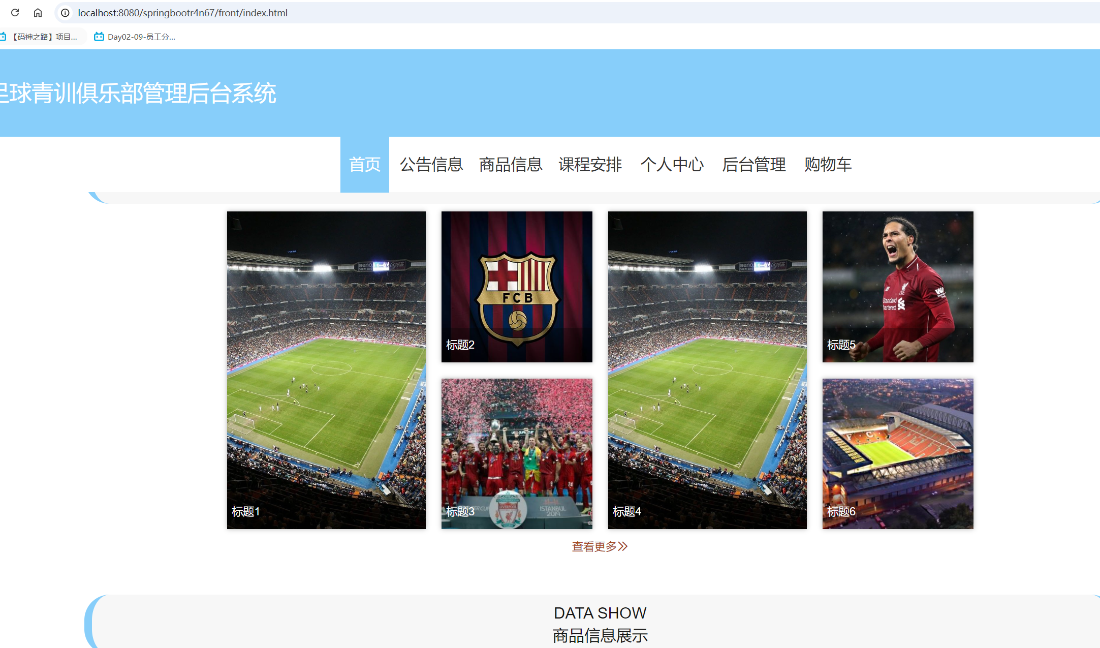 基于springboot 的足球青训俱乐部管理后台系统
